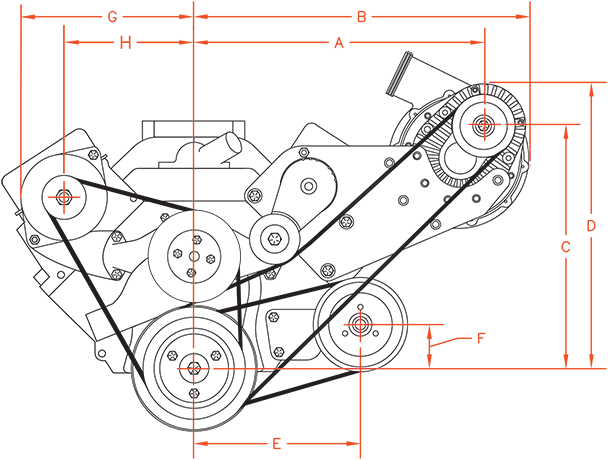 Manufacturer A–H dimension key, illustrated with a D-1SC; use the matching F-series row in the accompanying table