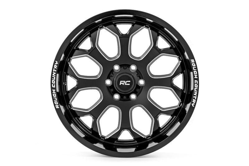 Rough Country 96 Series Wheel | One-Piece | Gloss Black | 22x10 | 6x5.5 | -19mm