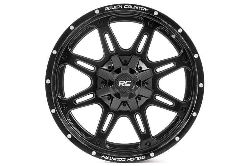Rough Country 94 Series Wheel | One-Piece | Matte Black | 20x10 | 6x5.5/6x135 | -18mm