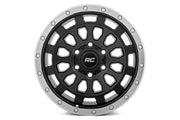 Rough Country 87 Series Wheel | Simulated Beadlock | Black/Machined | 17x8.5 | 6x5.5 | +0mm