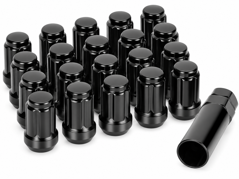 SMG M12x1.5 black cold forged lug nut kit with socket key