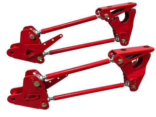 Red bolt-on 4-link core, 33-1074-RD; application-specific included brackets are not pictured.