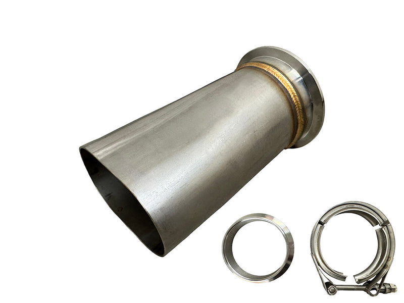 Speed Engineering 3" Stainless Oval-to-V-Band Tubing Adapter (6" Length)