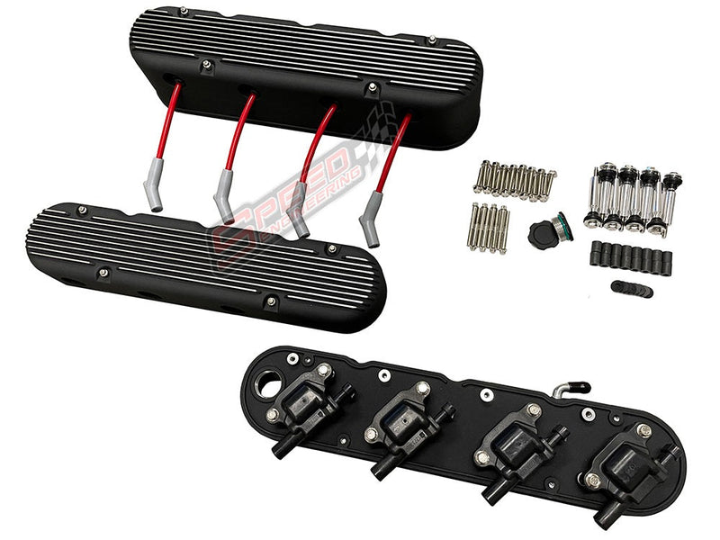 Speed Engineering 26-1060 two-piece finned LS valve covers black