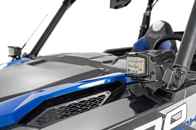 LED Light Kit | Cage Mount | 2" Black Pair | Amber DRL | Polaris General XP 4 1000 