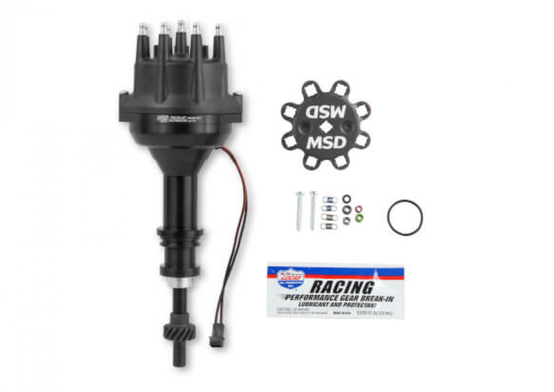 Black Distributor, Ford 351W, Pro-Billet w/Steel Gear
