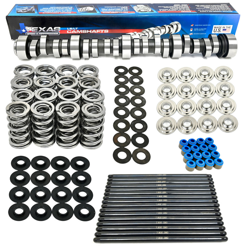 TSP LS7 camshaft package with camshaft, dual valve springs, titanium retainers, seals and pushrods