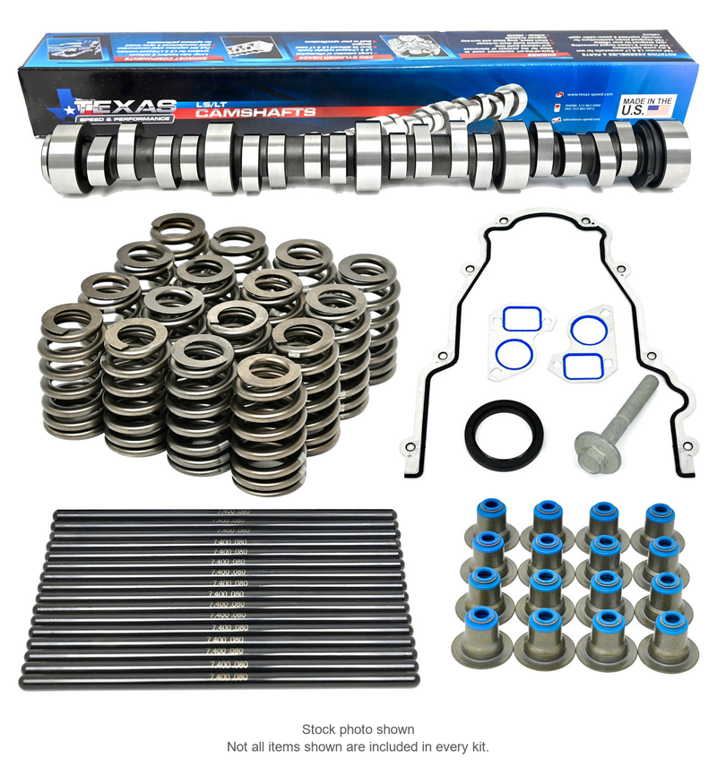 TSP 1999-2013 GM 4.8L/5.3L LS Chopacabra Camshaft Package — Stock photo shown. Not all items shown are included in every kit.
