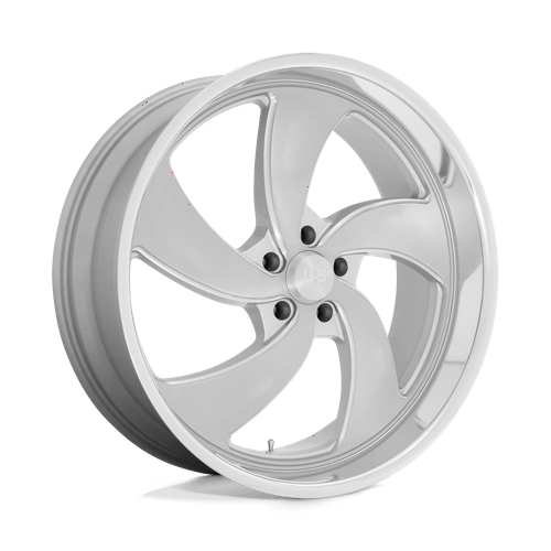 US Mags U134 24x10 5X5.0 Silver Brushed with Milled Diamond-Cut Lip wheel - view 1