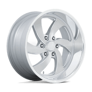 US Mags U134 20x8 6X5.5 Silver Brushed with Milled Diamond-Cut Lip wheel - view 2