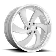 US Mags U134 24x10 6X135 Silver Brushed with Milled Diamond-Cut Lip wheel - view 2