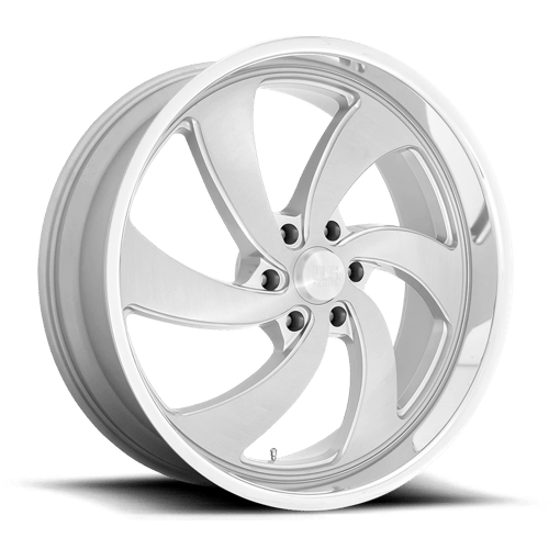 US Mags U134 24x10 6X5.5 Silver Brushed with Milled Diamond-Cut Lip wheel - view 2