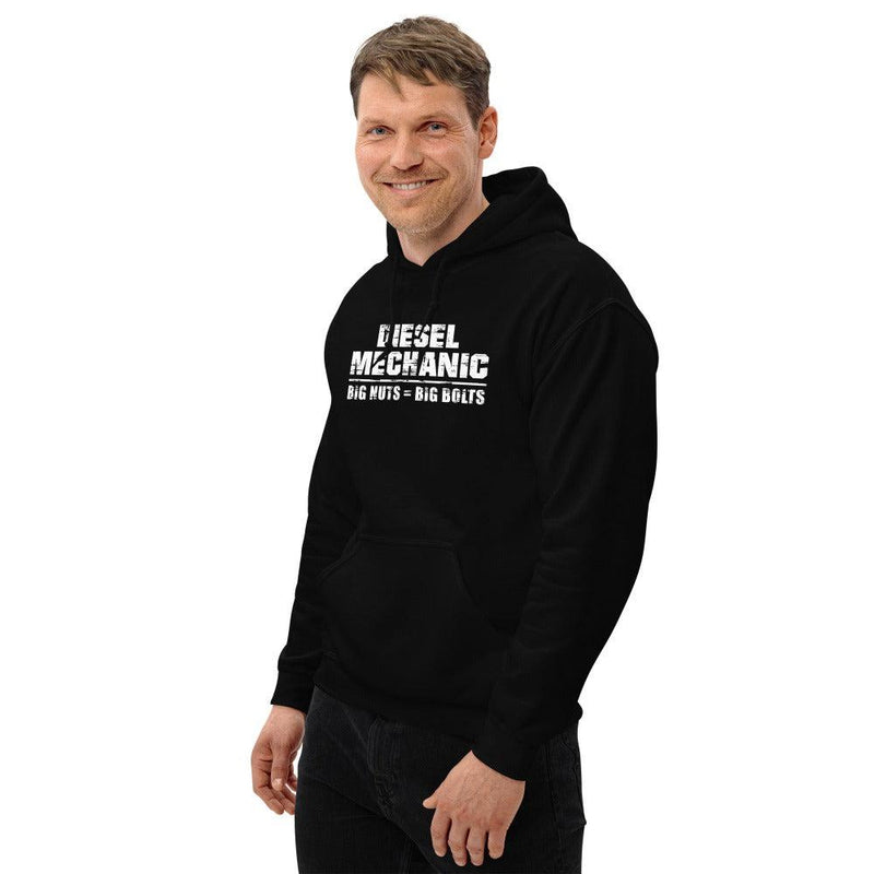 Diesel Mechanic Hoodie Sweatshirt - Big Nuts = Big Bolts
