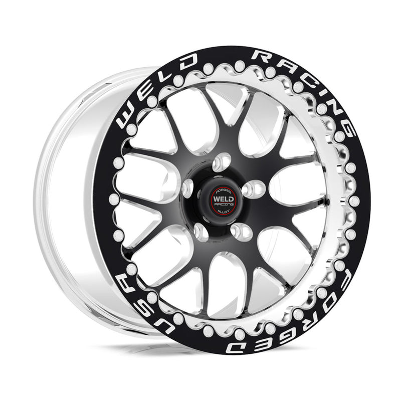 Weld S77 17x10 / 5x4.5 BP / 7.9in. BS Black Wheel (Low Pad) - Black Single Beadlock MT