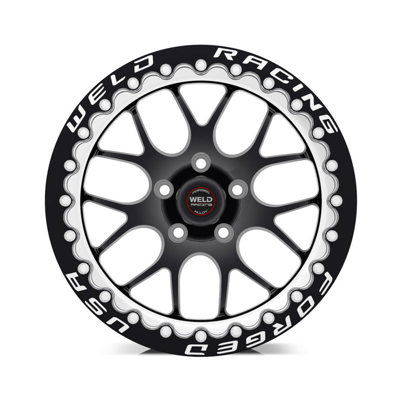 Weld S77 17x10 / 5x4.5 BP / 7.9in. BS Black Wheel (Low Pad) - Black Single Beadlock MT