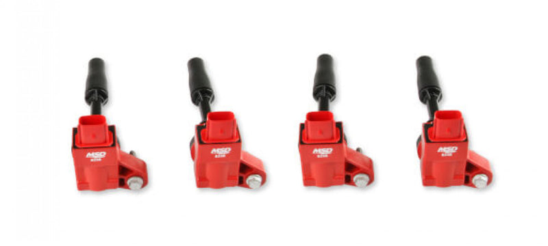 MSD Ignition Coil - Blaster Series - GM 4-Cyl Engines - Red - 4-Pack