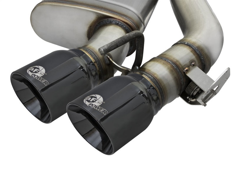 aFe MACHForce XP 3in 304 SS Axle-Back Exhaust Dual Exhaust (NPP) w/ Black Tips 16-17 Camaro SS V8