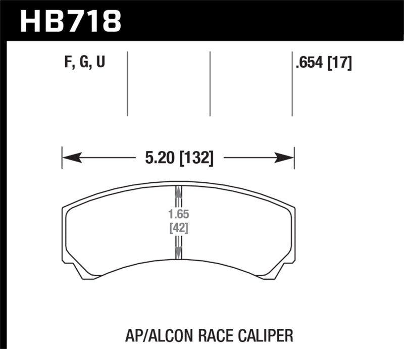 Hawk HPS 5.0 Brake Pads for AP Racing and Alcon Calipers - HB718B.654