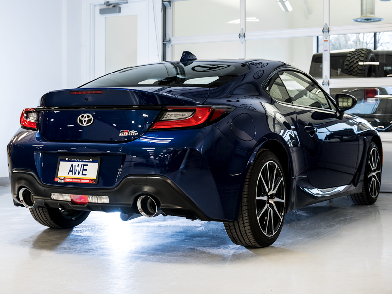 AWE Tuning Subaru BRZ/ Toyota GR86/ Toyota 86 Track Edition Cat-Back Exhaust- Chrome Silver Tips