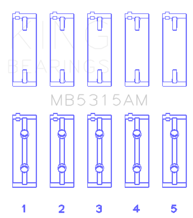 King Engine Bearings Mitsubishi 4G63T/4G64 (Size 0.25) Main Bearing Set