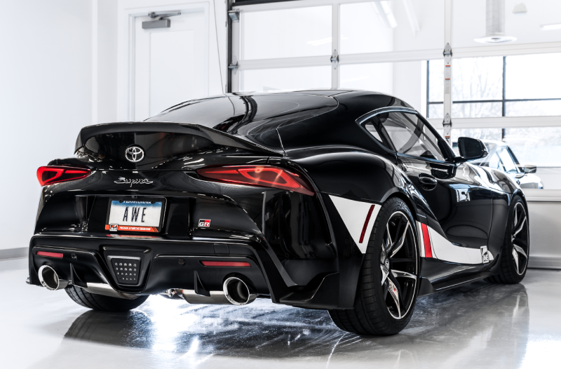 AWE Tuning 2020 Toyota Supra A90 Non-Resonated Touring Edition Exhaust - 5in Chrome Silver Tips