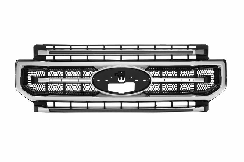 XBG LED Grille: Ford Super Duty (20-22) (Chrome Finish / White DRL)