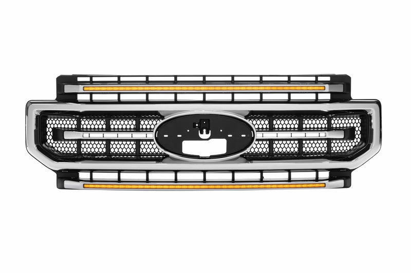 XBG LED Grille: Ford Super Duty (20-22) (Chrome Finish / Amber DRL)