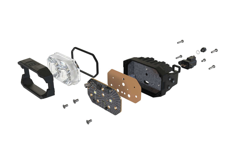 Morimoto 2Banger HXB LED Pod (Combo / Yellow)(Pair)