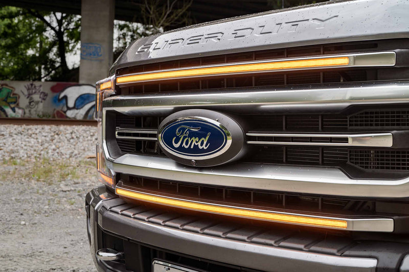 XBG LED DRL Grille Inserts: Ford Super Duty Platinum (20-22) (Amber)