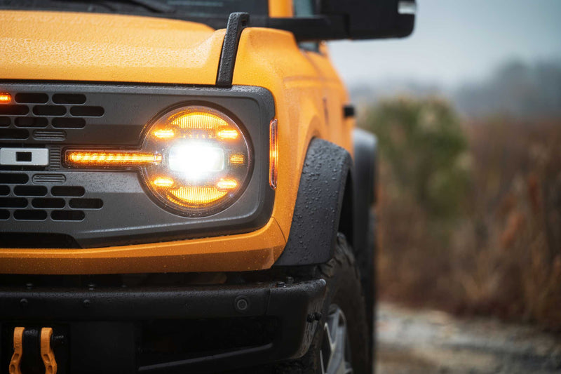 XB LED Headlights: Ford Bronco (21+) (Pair / Amber DRL)