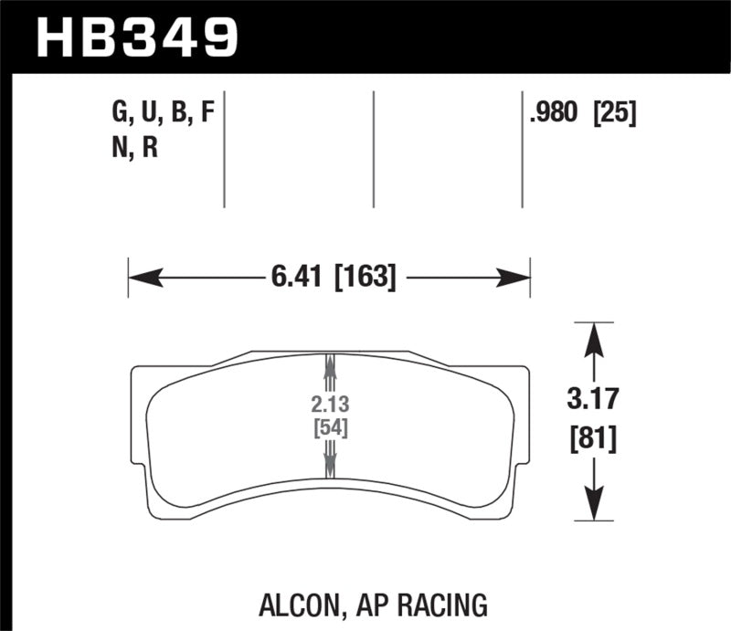 Hawk DTC-70 Race Brake Pads for AP Racing and Alcon Calipers - HB349U.980