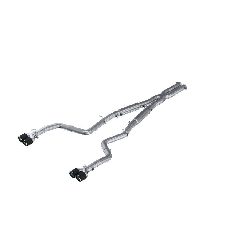 MBRP 15-16 Dodge Challenger RT 5.7L T304 SS 3in Dual Rear Cat-back CF Quad Tips - Street (CLOSE OUT)