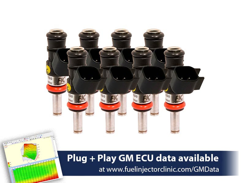 1440cc (160 lbs/hr at OE 58 PSI fuel pressure) FIC Fuel Injector Clinic Injector Set for LS3, LS7, L76, L92, and L99 engines (High-Z)