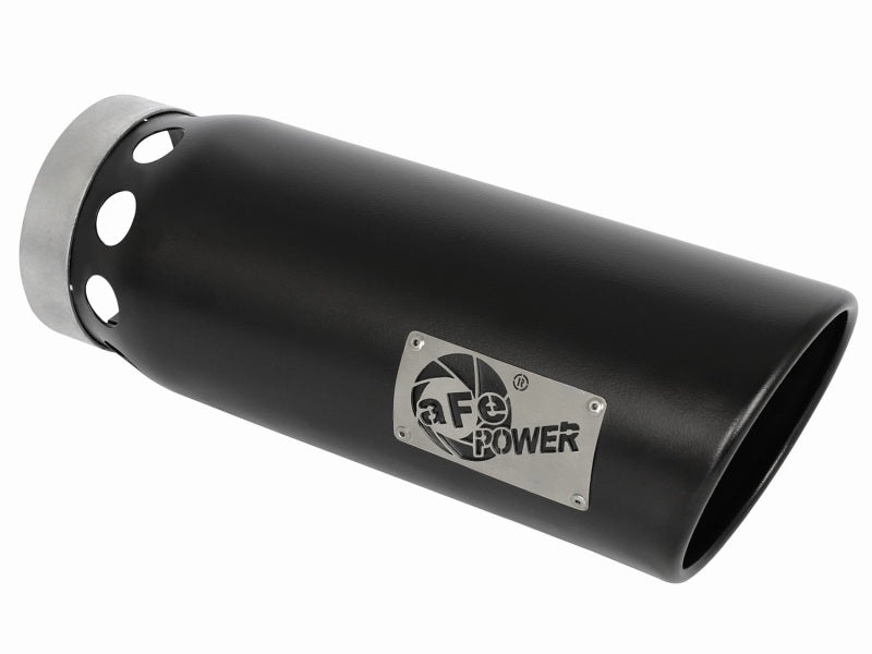 aFe MACHForce XP Cat-Back SS-304 5in Interooled Exhaust Tip 5in In x 6in Outx16inL Bolt-On Right Blk