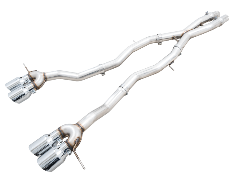 AWE Tuning Track Edition Cat-Back Exhaust for BMW G8X M3/M4 - Chrome Silver Tips