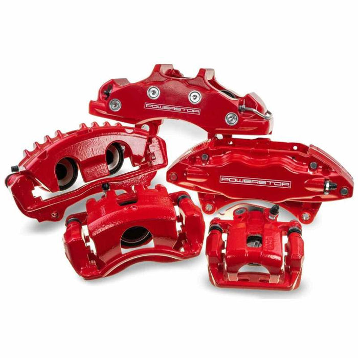 Power Stop 90-00 Honda Civic Front Red Calipers w/Brackets - Pair