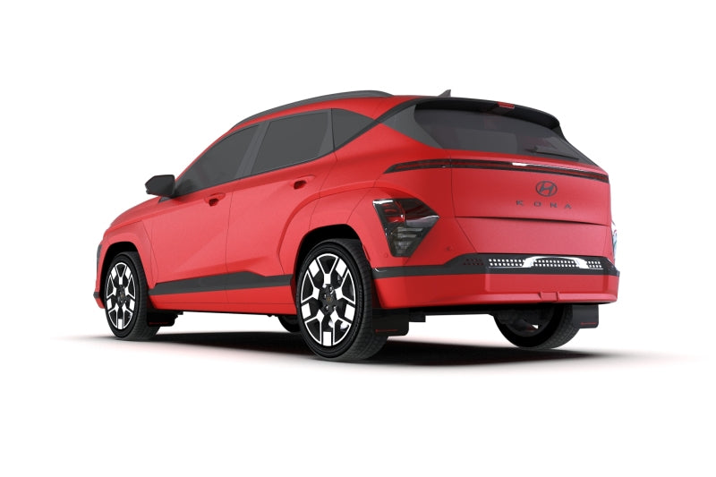 Rally Armor 24-26 Hyundai Kona/Kona EV Black UR Mud Flap w/White Logo
