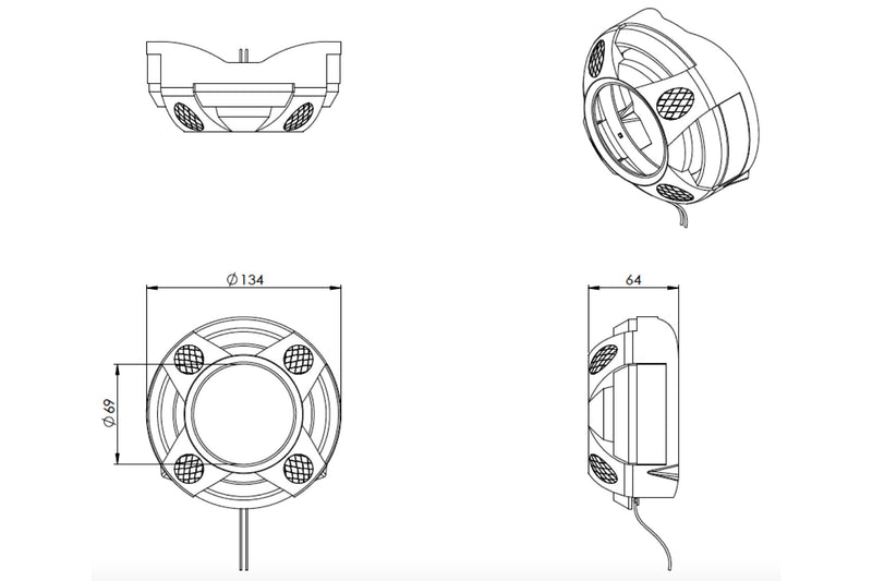 Panamera 1.0 Projector Shroud (White/Amber LED Switchback)