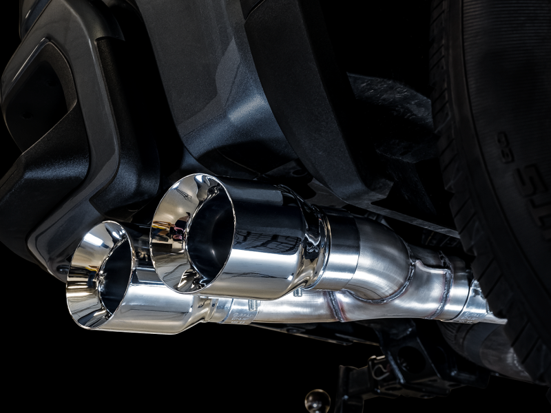 AWE Tuning 4th Gen GM 1500 5.3L 0FG Cat-Back Dual Side Exit (Flat Bumper) - Chrome Tips