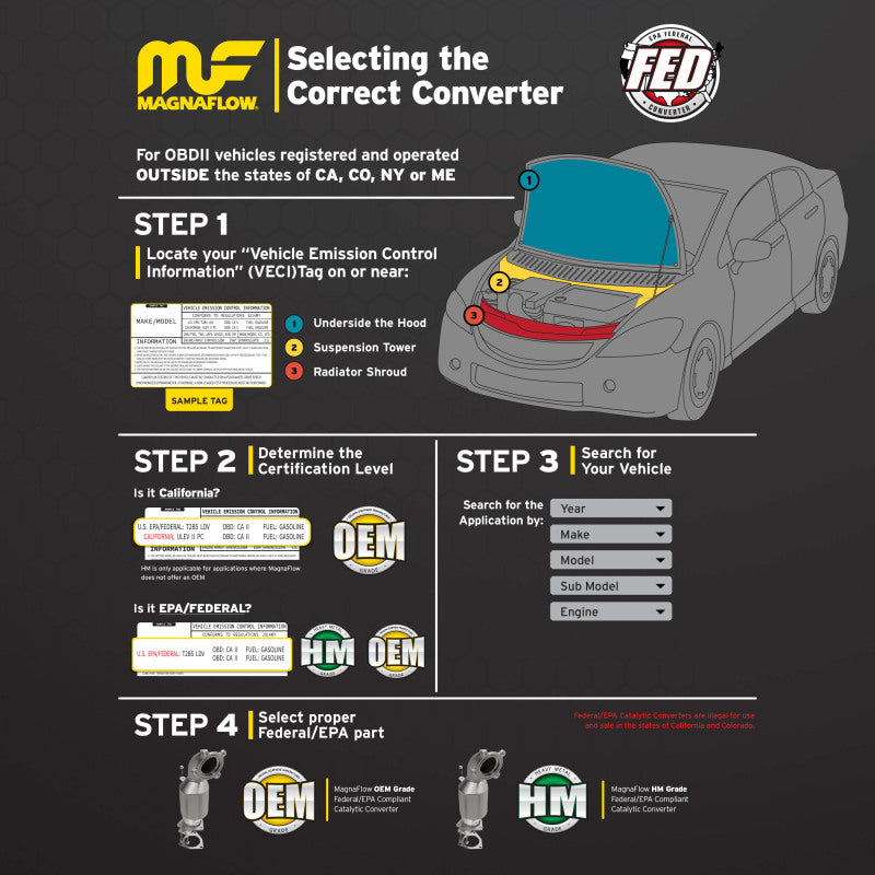 MagnaFlow Direct Fit Catalytic Converter 98-00 Stratus 2.0L