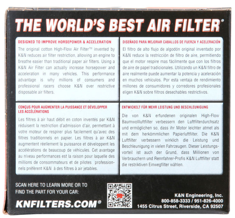 K&N Universal Clamp-On Air Filter 2-1/8in Flange 3-1/2in
