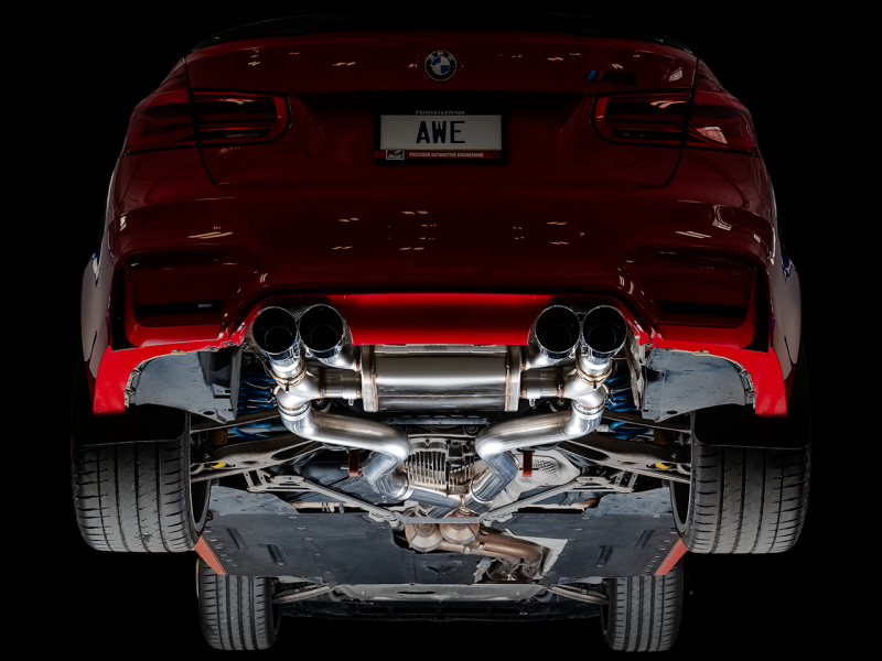 AWE Tuning BMW F8X M3/M4 Track Edition Cat-Back Exhaust - Chrome Silver Tips
