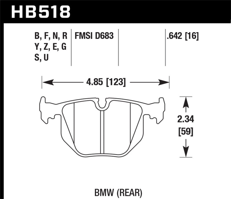 Hawk Performance Ceramic Brake Pads for Select BMW and Range Rover Applications - HB518Z.642