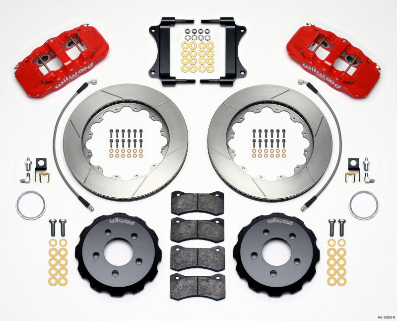 Wilwood AERO6 Front Hat Kit 14.25 Red 2008-2009 Pontiac G8 w/Lines