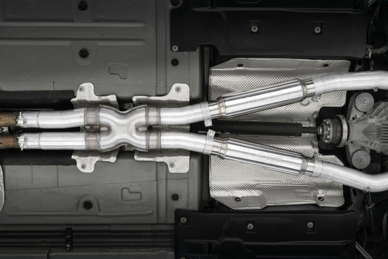 MBRP 15-16 Dodge Challenger RT 5.7L T304 SS 3in Dual Rear Cat-back CF Quad Tips - Street (CLOSE OUT)