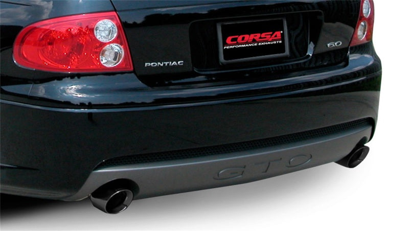 Corsa 05-06 Pontiac GTO 6L V8 2.5in Sport Cat-Back Exhaust + XPipe w/Dual Exit Single 4in BlackTips