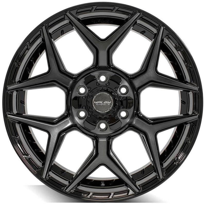 4PLAY Gen3 4P06 20x9 6x135mm & 6x5.5" Gloss Black w/ Brushed Face & Tinted Clear