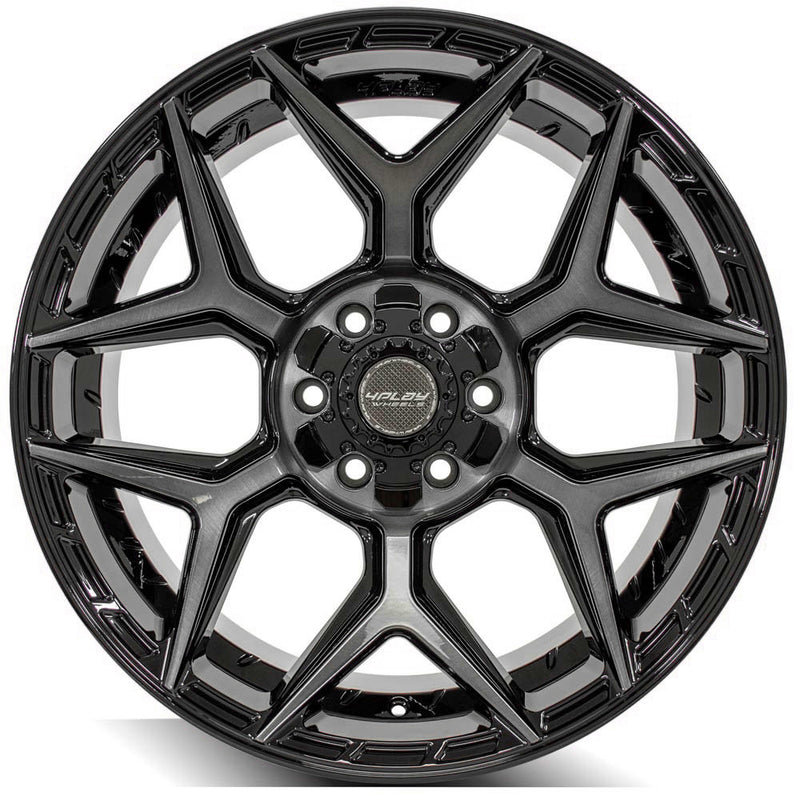 4PLAY Gen3 4P06 20x10 6x135mm & 6x5.5" Gloss Black w/ Brushed Face & Tinted Clear