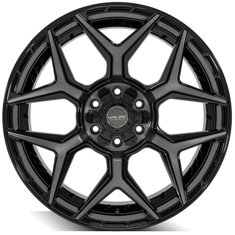 4PLAY Gen3 4P06 22x9 6x135mm & 6x5.5" Gloss Black w/ Brushed Face & Tinted Clear