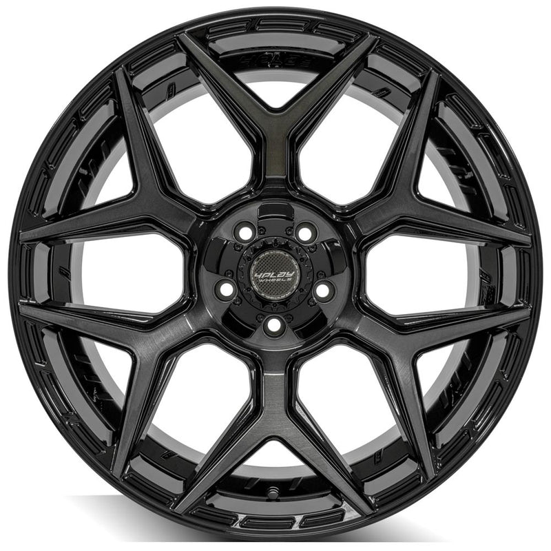 4PLAY Gen3 4P06 22x10 5x5" & 5x5.5" Gloss Black w/ Brushed Face & Tinted Clear